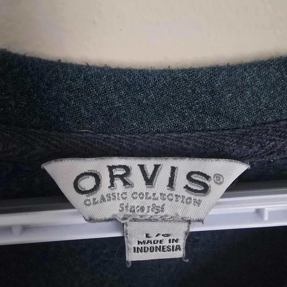 Orvis Men's Teal-Blue Crewneck Sweater - Picture 2 of 4